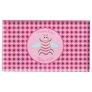 Pretty Pink Baby Girl Bee Custom Place Card Holder