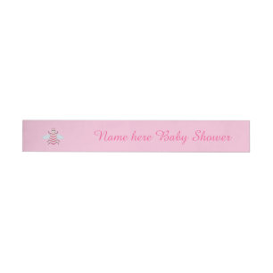 Pretty Pink Baby Girl Bee Custom Wrap Around Address Label