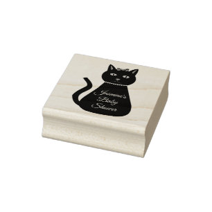 Pretty Pink Baby Girl Cat Custom Baby Shower Rubber Stamp