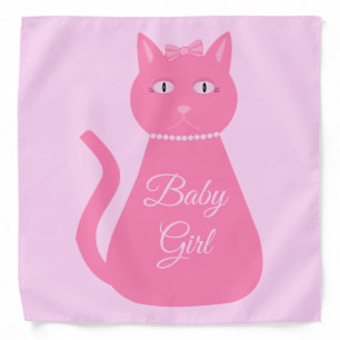 Pretty Pink Baby Girl Cat Custom Bandana
