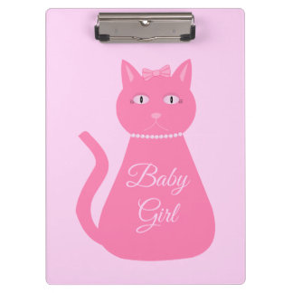 Pretty Pink Baby Girl Cat Custom Clipboard