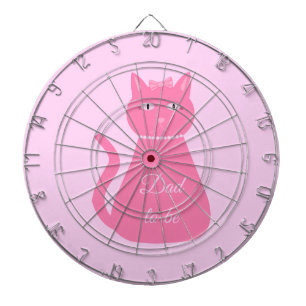 Pretty Pink Baby Girl Cat Custom Dad to be Dart Board