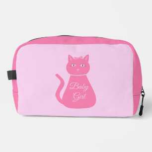 Pretty Pink Baby Girl Cat Custom Dopp Kit