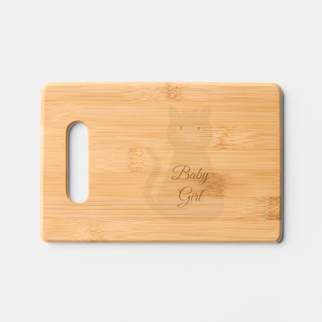 Pretty Pink Baby Girl Cat Custom Engraved Cutting Board (Front)