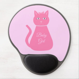 Pretty Pink Baby Girl Cat Custom Gel Mouse Pad