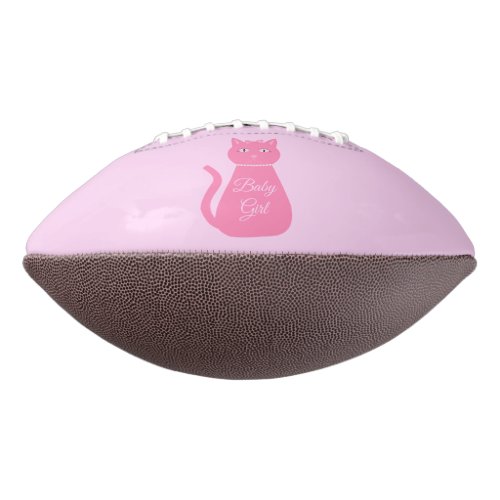 Pretty Pink Baby Girl Cat Custom Gender Reveal Football