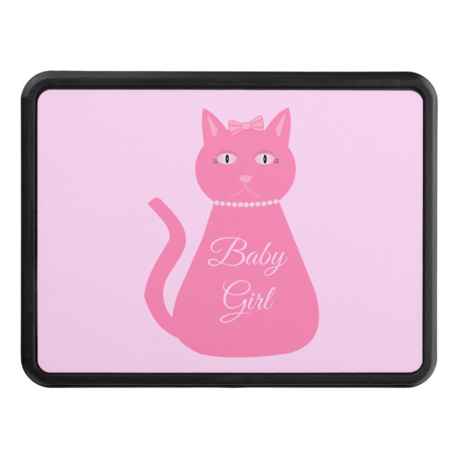 Pretty Pink Baby Girl Cat Custom Hitch Cover (Front)