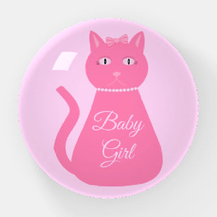 Pretty Pink Baby Girl Cat Custom Paperweight