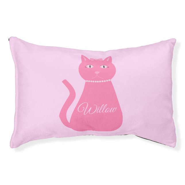 Pretty Pink Baby Girl Cat Custom Pet Cat Bed (Front)