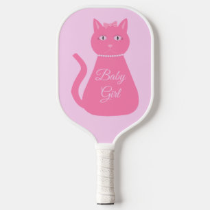 Pretty Pink Baby Girl Cat Custom Pickleball Paddle