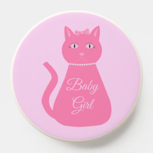 Pretty Pink Baby Girl Cat Custom PopSocket