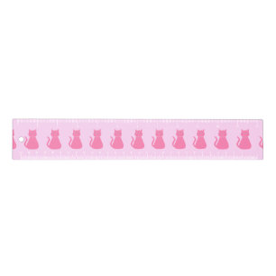 Pretty Pink Baby Girl Cat Patterned Ruler