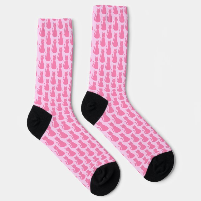 Pretty Pink Baby Girl Cat Patterned Socks (Right)