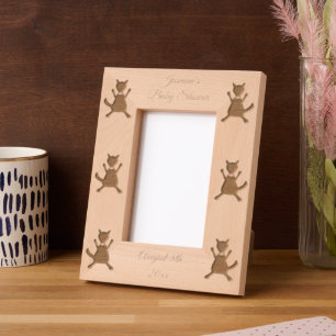 Pretty Pink Baby Girl Fox Baby Shower Custom Engraved Frames