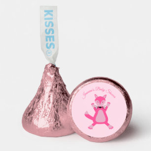 Pretty Pink Baby Girl Fox Baby Shower Custom Hershey®'s Kisses®