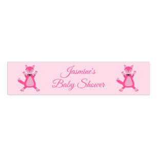 Pretty Pink Baby Girl Fox Baby Shower Custom Napkin Bands