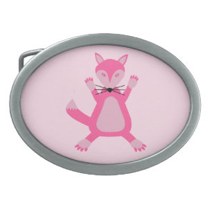 Pretty Pink Baby Girl Fox Belt Buckle