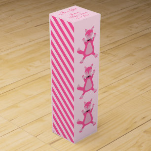 Pretty Pink Baby Girl Fox Custom Baby Shower Wine Box