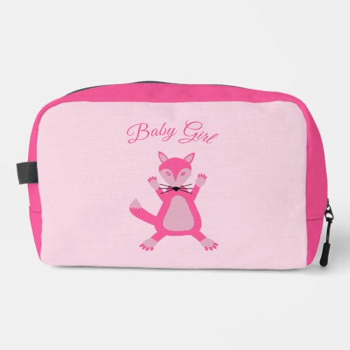 Pretty Pink Baby Girl Fox Custom Dopp Kit