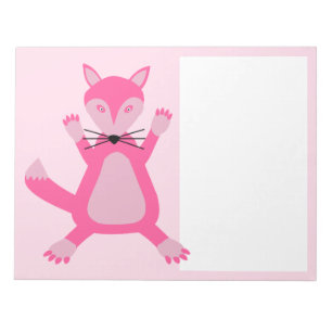 Pretty Pink Baby Girl Fox Notepad