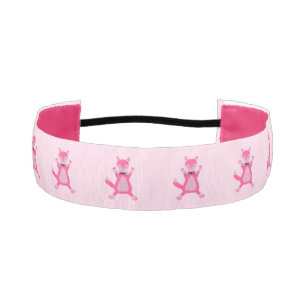 Pretty Pink Baby Girl Fox Patterned Athletic Headband