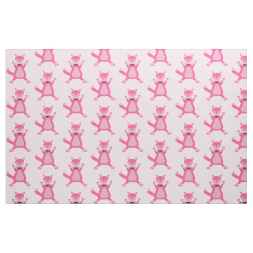 Pretty Pink Baby Girl Fox Patterned Fabric