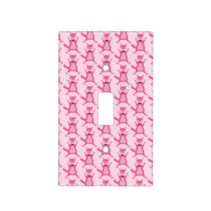 Pretty Pink Baby Girl Fox Patterned Nursery Light Switch Cover