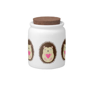 Pretty Pink Baby Girl Hedgehog Baby Shower Candy Jar