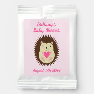 Pretty Pink Baby Girl Hedgehog Baby Shower Margarita Drink Mix