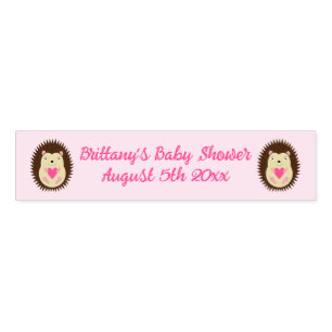Pretty Pink Baby Girl Hedgehog Baby Shower Napkin Bands