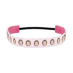 Pretty Pink Baby Girl Hedgehog Patterned Athletic Headband