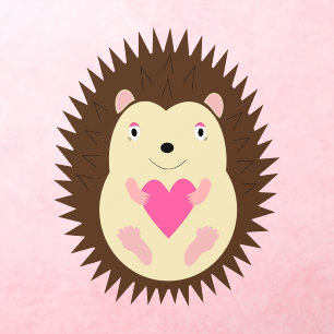 Pretty Pink Baby Girl Hedgehog Wall Decal