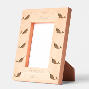 Pretty Pink Baby Girl Narwhal Custom New Baby Engraved Frames
