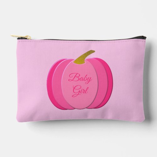 Pretty Pink Baby Girl Pumpkin Custom Accessory Pouch