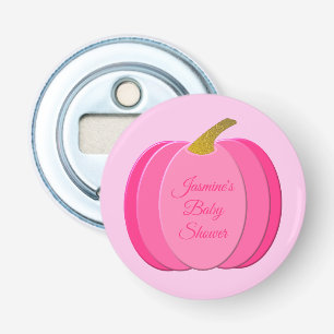 Pretty Pink Baby Girl Pumpkin Custom Baby Shower Bottle Opener