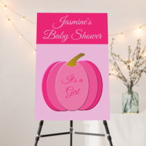Pretty Pink Baby Girl Pumpkin Custom Baby Shower Foam Board