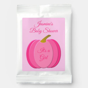 Pretty Pink Baby Girl Pumpkin Custom Baby Shower Margarita Drink Mix