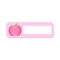 Pretty Pink Baby Girl Pumpkin Custom Baby Shower Name Tag