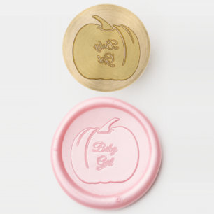 Pretty Pink Baby Girl Pumpkin Custom Baby Shower Wax Seal Stamp