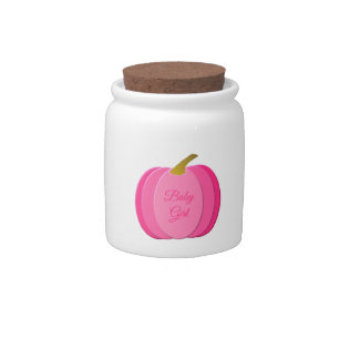 Pretty Pink Baby Girl Pumpkin Custom Candy Jar