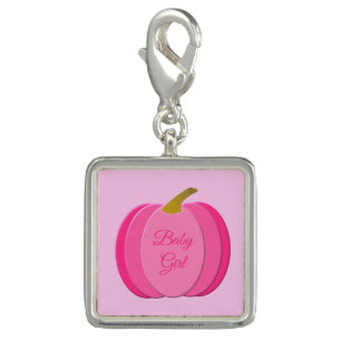 Pretty Pink Baby Girl Pumpkin Custom Charm