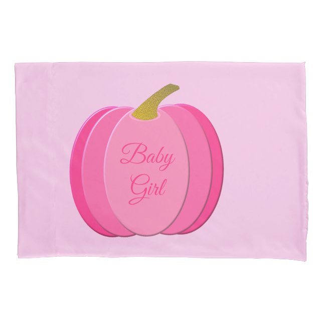 Pretty Pink Baby Girl Pumpkin Custom Double Sided Pillow Case (Front)