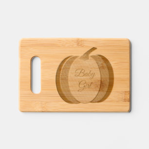 Pretty Pink Baby Girl Pumpkin Custom Engraved Cutting Board