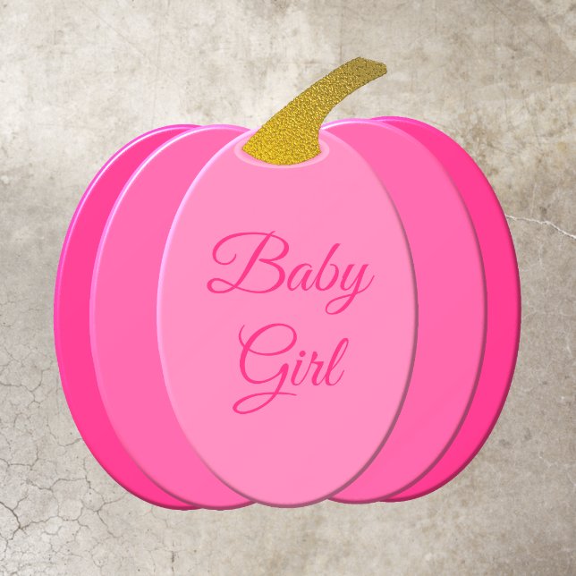 Pretty Pink Baby Girl Pumpkin Custom Floor Decals (Insitu)