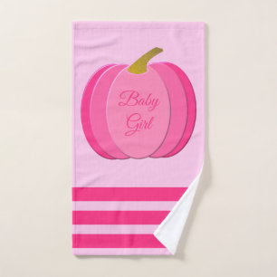 Pretty Pink Baby Girl Pumpkin Custom Hand Towel