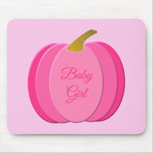Pretty Pink Baby Girl Pumpkin Custom Mouse Pad