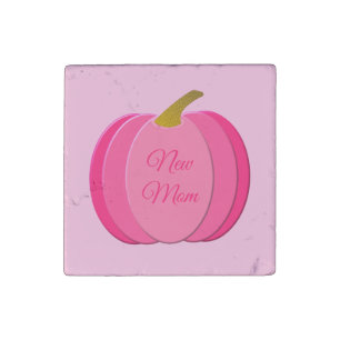 Pretty Pink Baby Girl Pumpkin Custom New Mom Stone Magnet