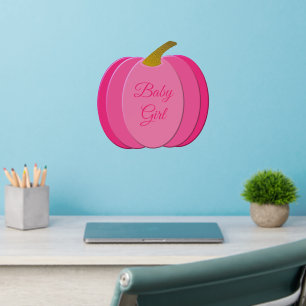 Pretty Pink Baby Girl Pumpkin Custom Nursery Wall Decal