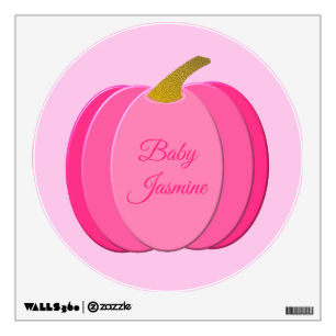 Pretty Pink Baby Girl Pumpkin Custom Nursery Wall Decal