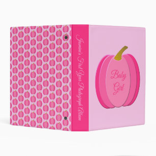 Pretty Pink Baby Girl Pumpkin Custom Photograph Mini Binder